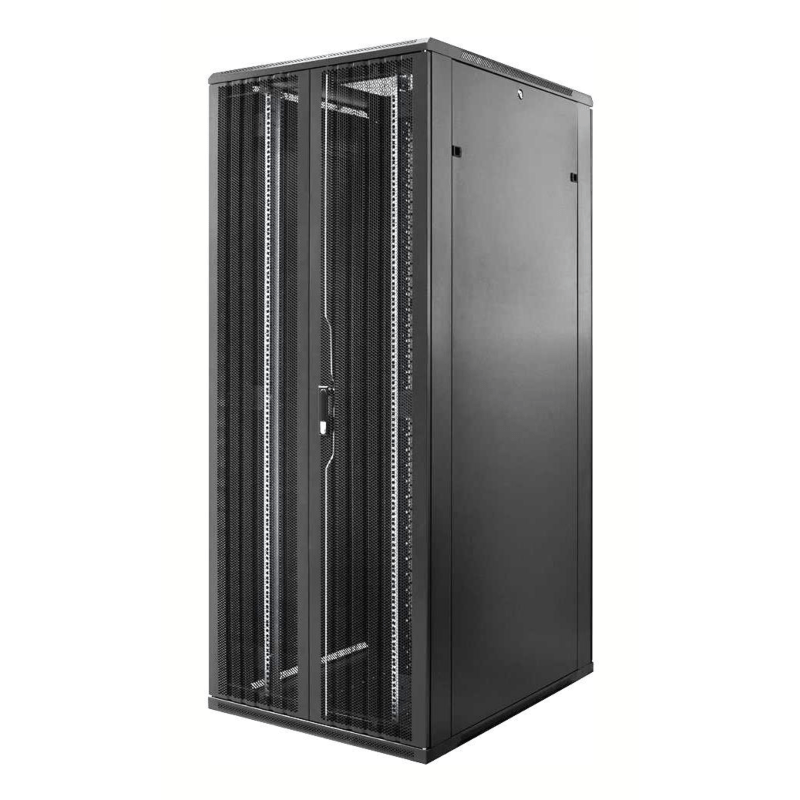 47U patchkast met dubbele geperforeerde voor- en achterdeur 800x1200x2200mm (BxDxH)
