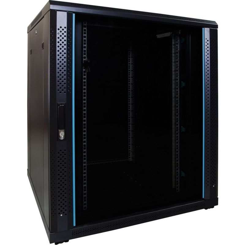18U patchkast met glazen deur 800x800x1000mm (BxDxH)