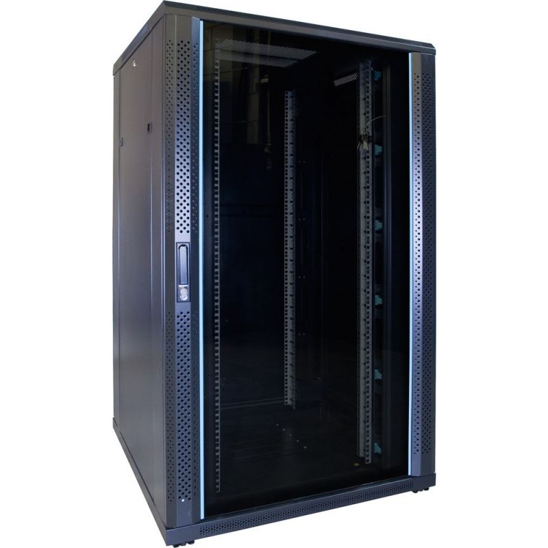 27U patchkast met glazen deur 800x800x1400mm (BxDxH)