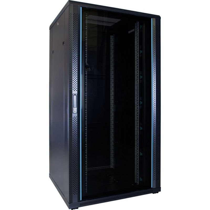 32U patchkast met glazen deur 800x800x1600mm (BxDxH)