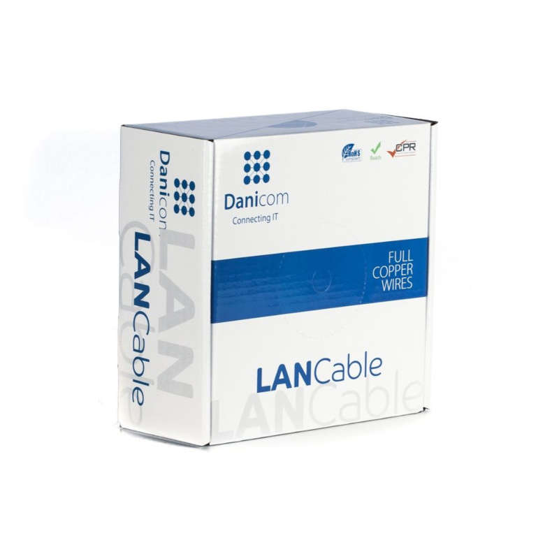 DANICOM CAT6A UTP 50m Buitenkabel op rol stug -  PE (Fca)
