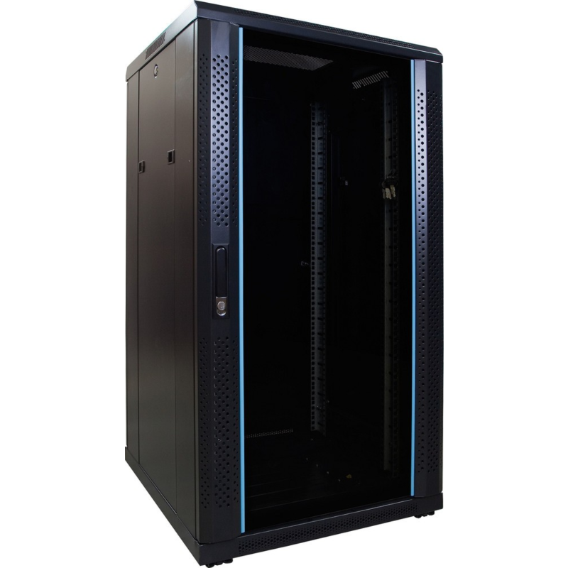 22U patchkast met glazen deur 600x600x1200mm (BxDxH)