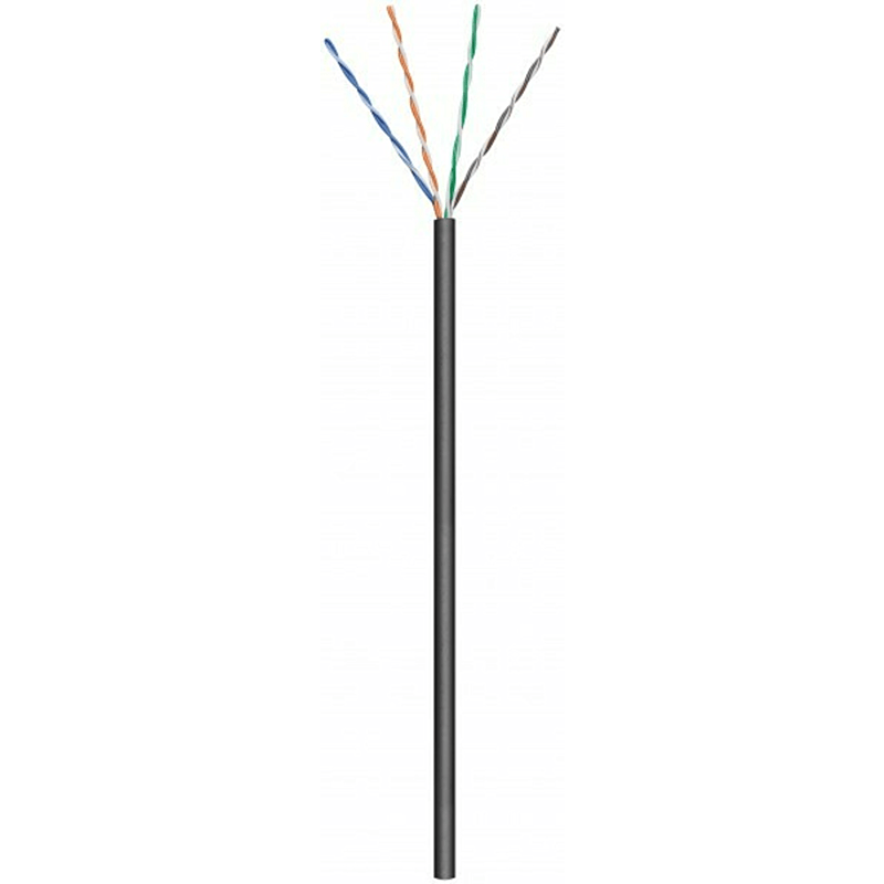 CAT5e U/UTP 100m kabel op rol soepel zwart CCA 