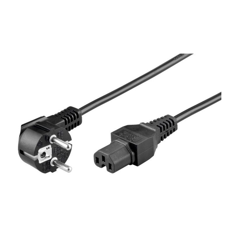 (Cisco) Netsnoer, Haaks schuko male naar C15, Basic, 2m, Zwart