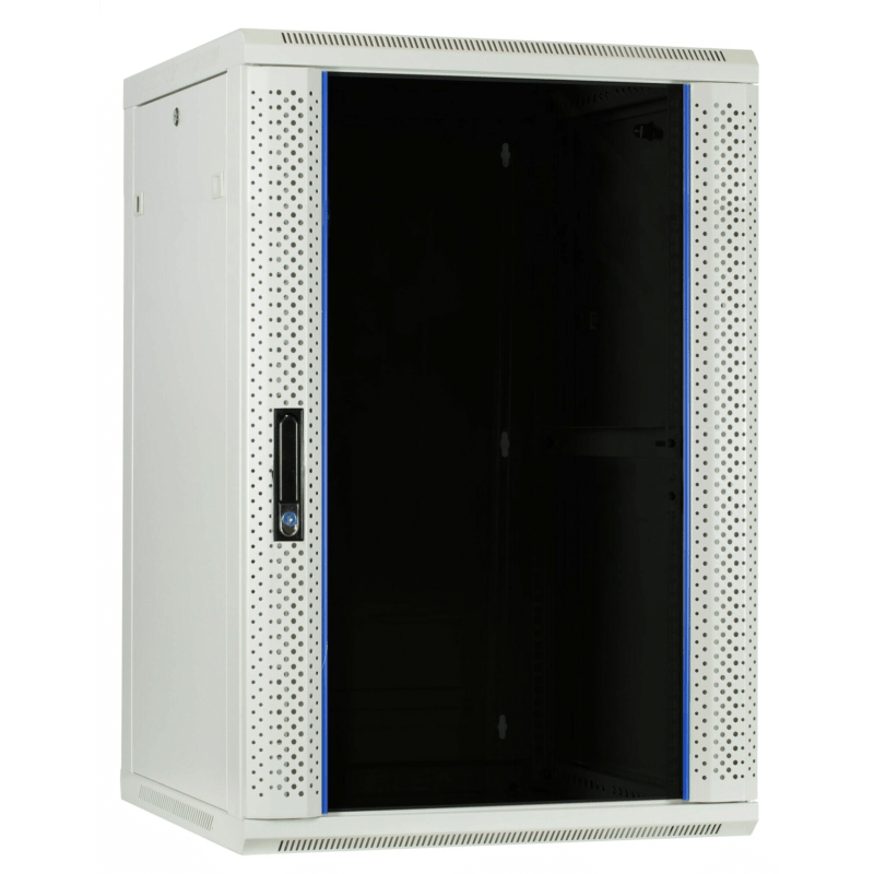 27U witte wandkast met glazen deur 600x600x1300mm (BxDxH)