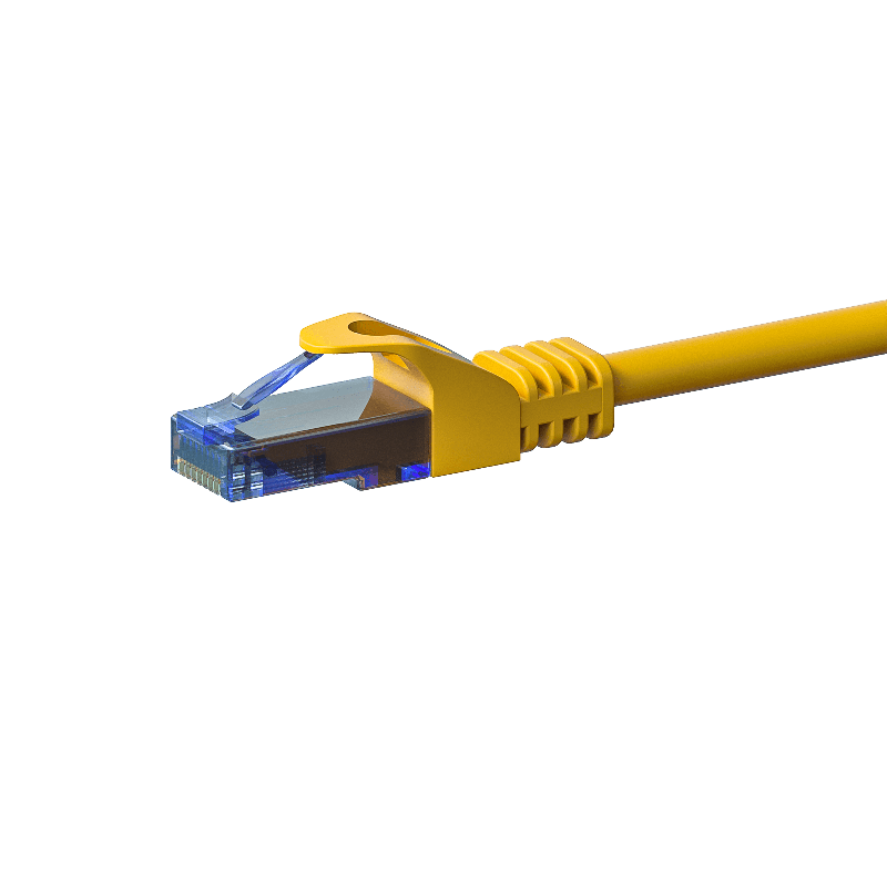 UTP CAT6a patchkabel 0,25m geel - 100% koper