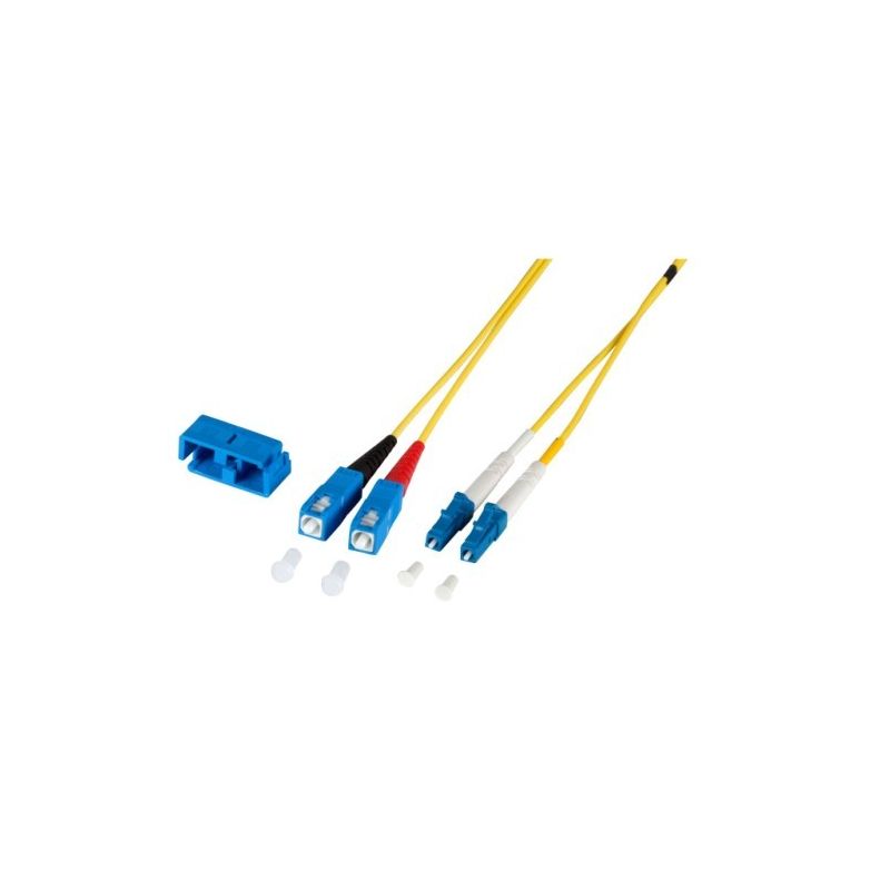 Single-mode glasvezel patchkabel, LC/APC-SC/APC, SM 9/125, LS0H, duplex, G.657.A 2m