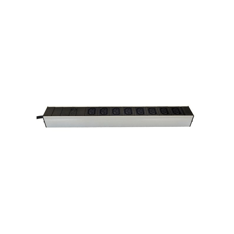 8 voudige C13 stekkerdoos met spanningsindicator en overspanningsbeveiliging 19 inch