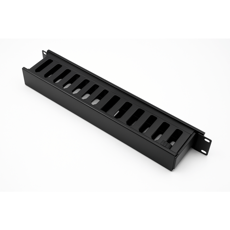 Kunststof rangeerpaneel met afdekplaat - 19-inch