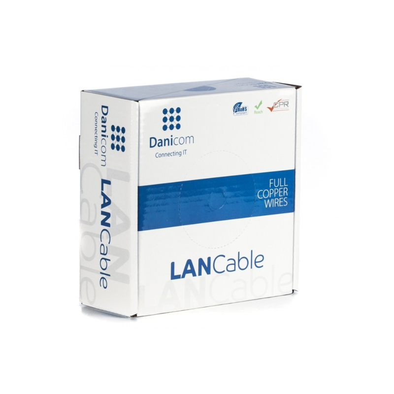DANICOM CAT5E UTP 50m kabel op rol stug - LSZH (Dca)