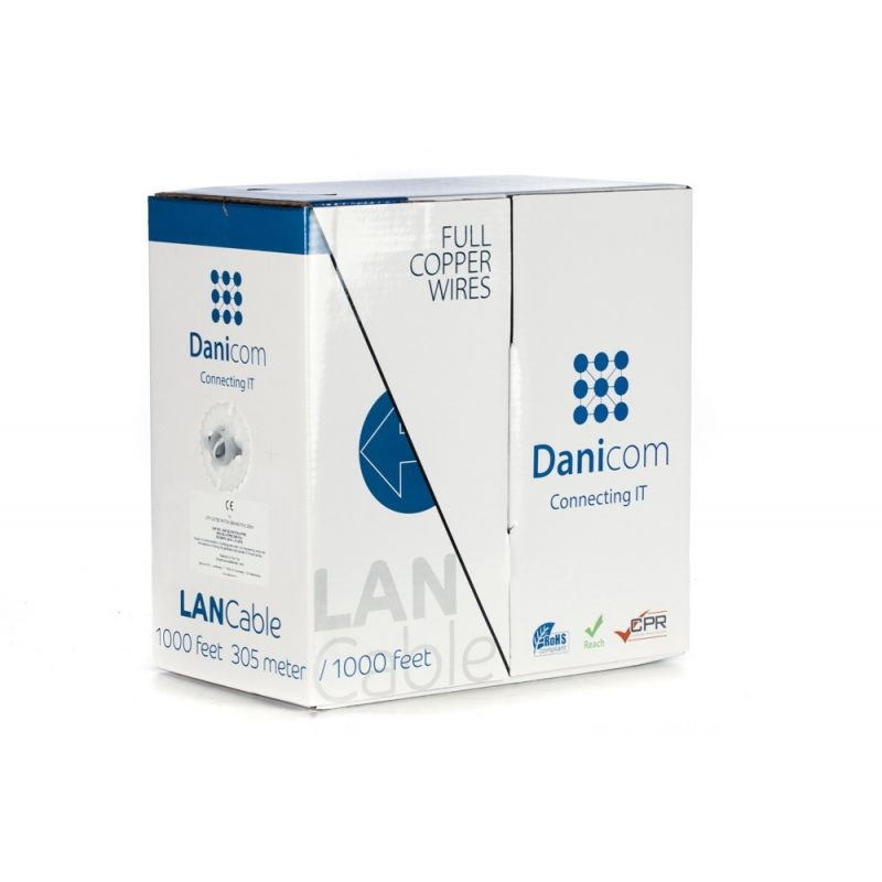 DANICOM CAT5E UTP 305m kabel op rol soepel - PVC (Fca)