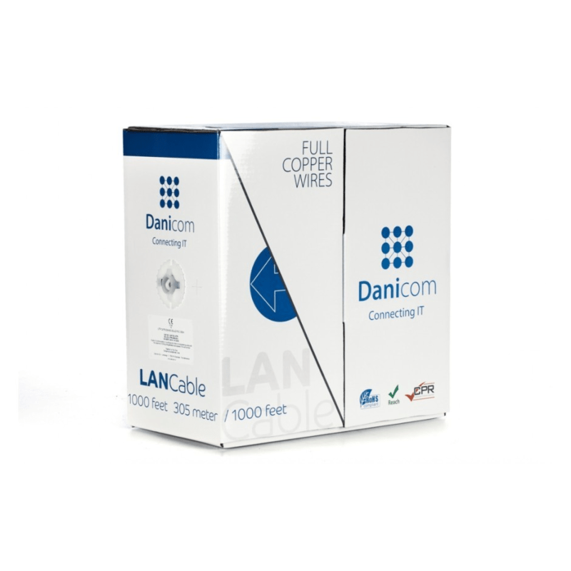 DANICOM CAT6 100% koper UTP 305m kabel op rol stug - LSZH (Cca)