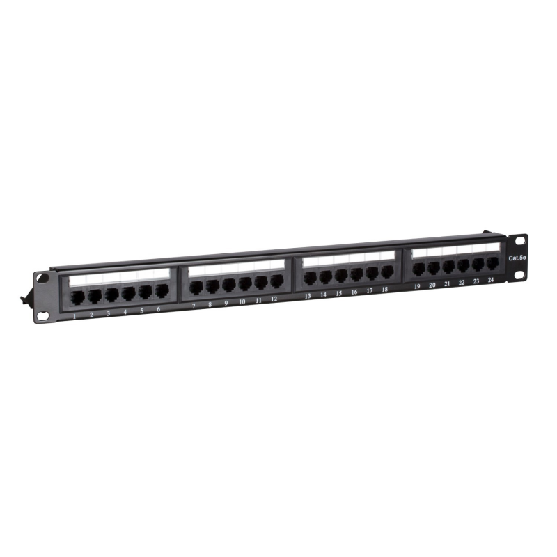 Patchpaneel Cat5e UTP 19 inch 24 poort RJ45 LSA en 110 blokmontage 1U