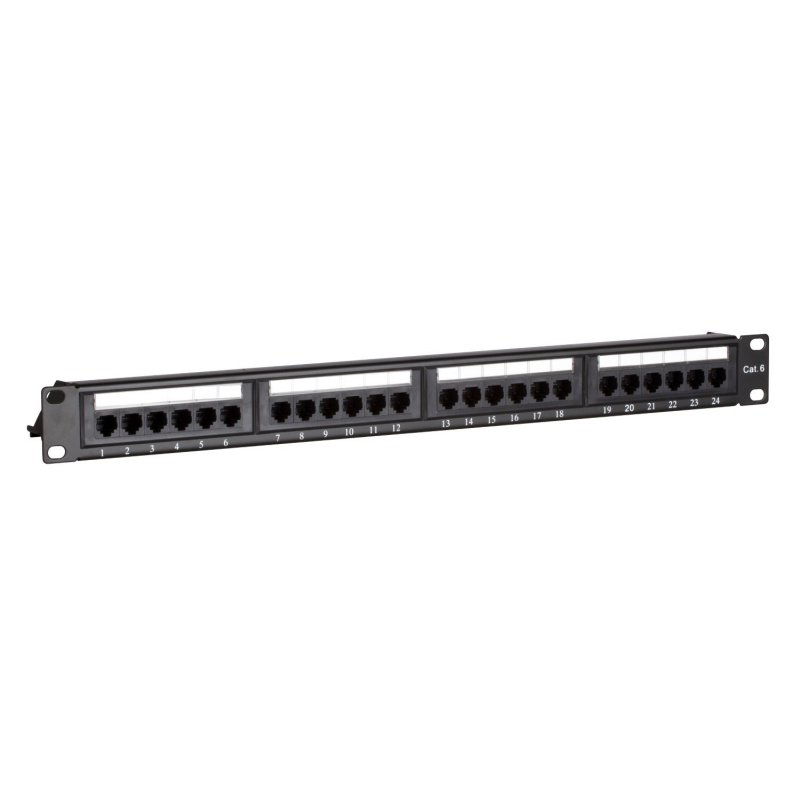 Patchpaneel Cat6 UTP 19 inch 24 poort RJ45 LSA en 110 blokmontage 1U