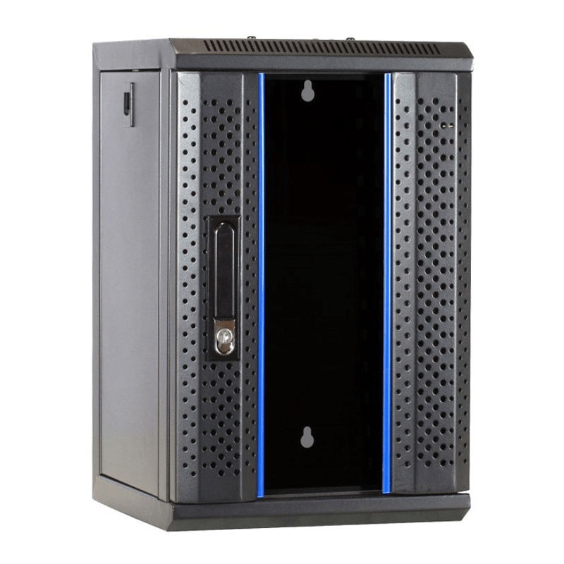 10 inch 9U patchkast met glazen deur 312x310x486mm (BxDxH)