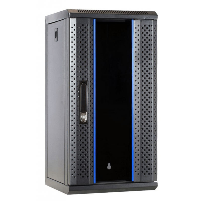 10 inch 12U patchkast met glazen deur 370x450x618mm (BxDxH)
