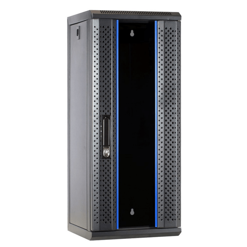 10 inch 15U patchkast met glazen deur 312x310x752mm (BxDxH)