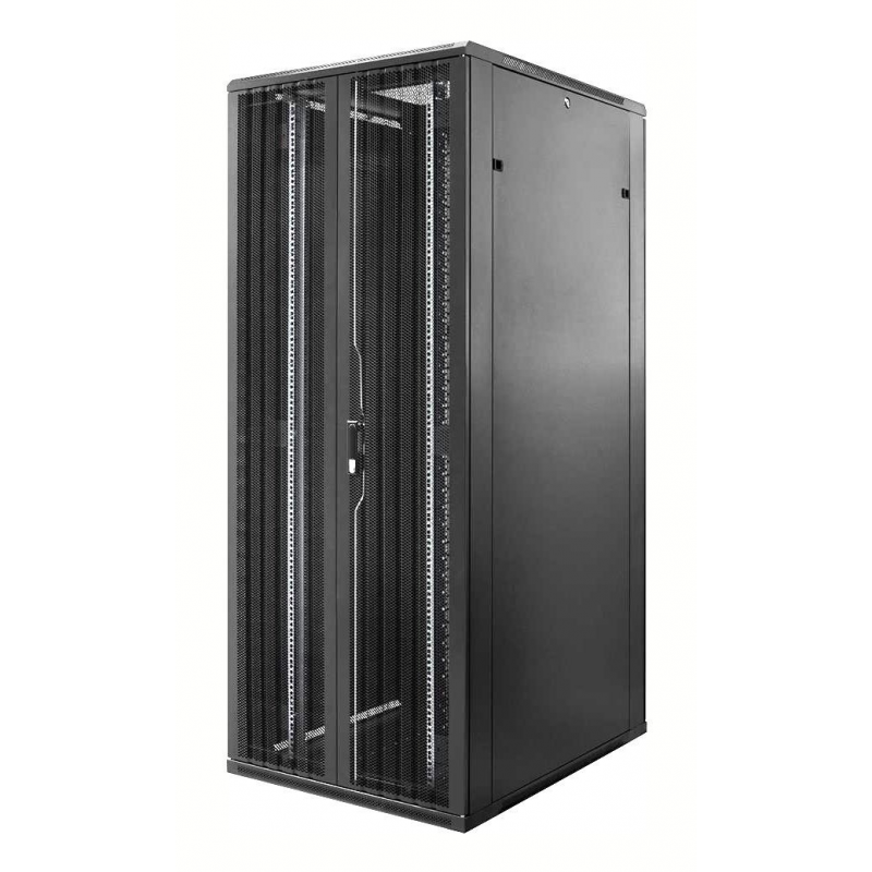47U patchkast met dubbele geperforeerde voor- en achterdeur 800x1000x2200mm (BxDxH)