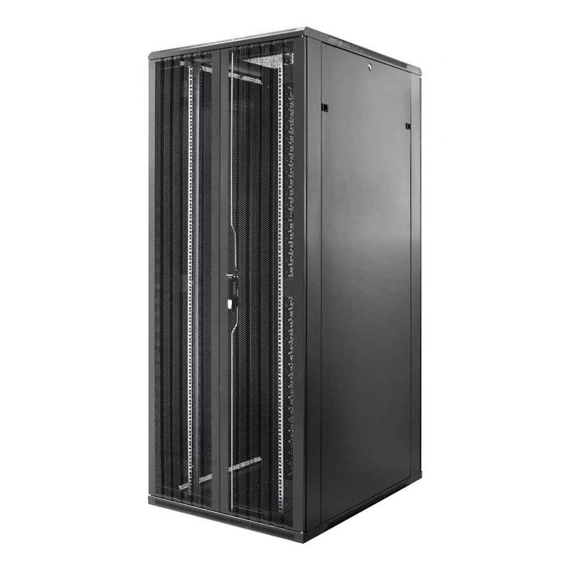 47U Patchkast 19" met stalen geperforeerde deuren, voor- en achter deuren dubbel, (BxDxH) 800x800x2200mm