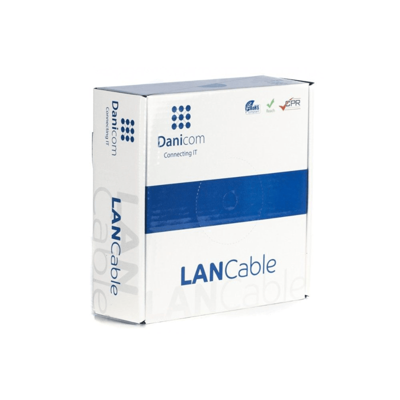 CAT6 U/UTP 100m kabel op rol soepel grijs CCA