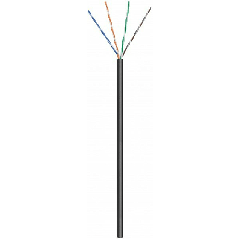 CAT6 U/UTP 100m buitenkabel op rol soepel zwart CCA