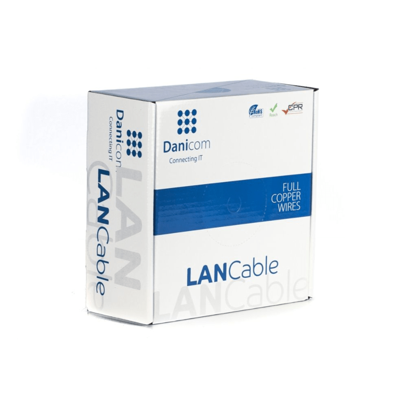 DANICOM CAT6A UTP 50m Buitenkabel op rol stug -  PE (Fca)