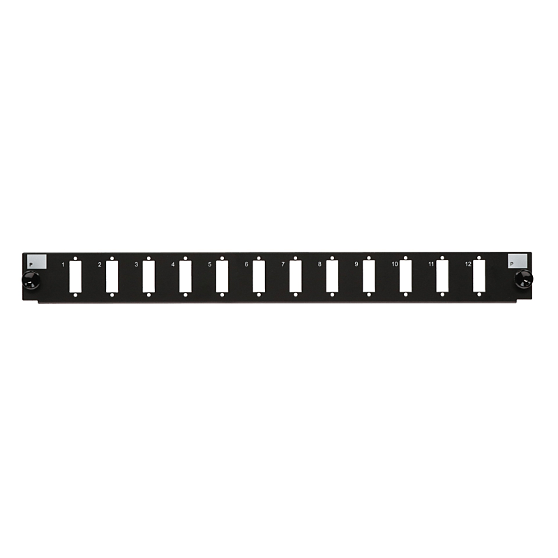 Front LC/SC 12 poorts zwart quad/duplex geschikt voor universele glasvezel lade