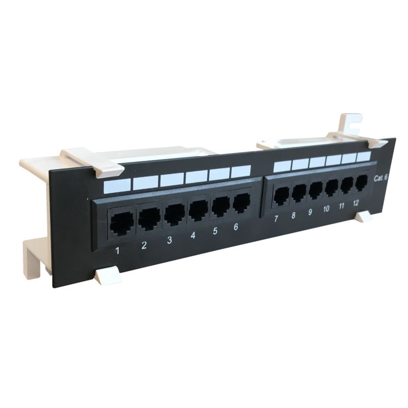 Wallmount patchpanel Cat6 UTP - 12 poorts