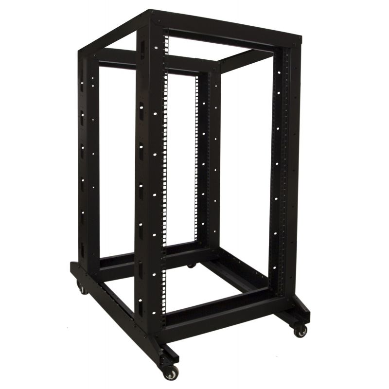 22U Rack Frame - 19'' op wielen, (BxDxH): 600x800x1131mm, zwart