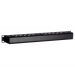 1U 10 voudig rangeerpaneel - kabelhouder 19 inch, zwart